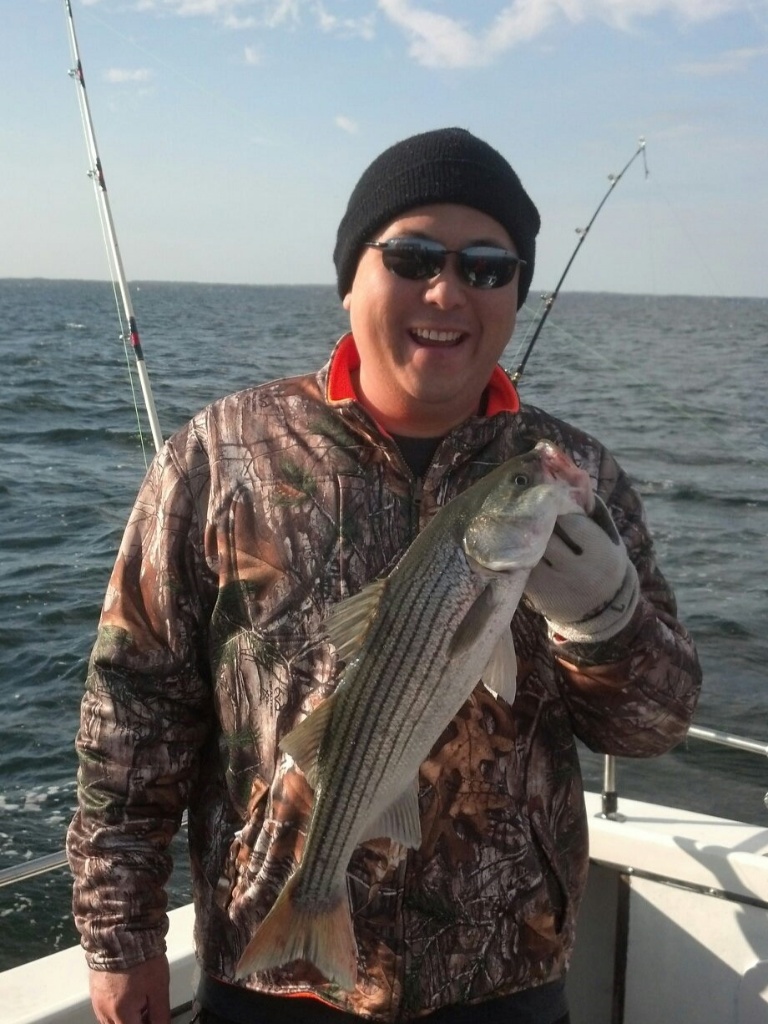 Striped bass caught in Lewisetta