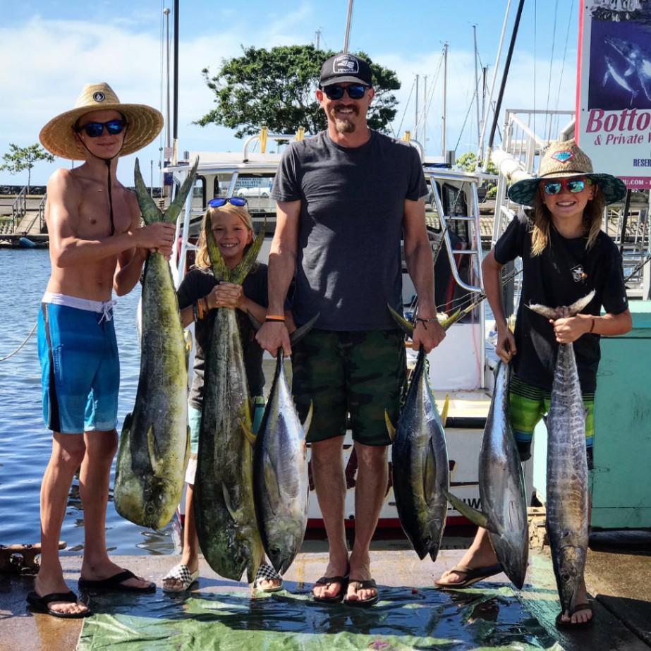 5 blackfin tuna and wahoo fish caught in Haleiwa