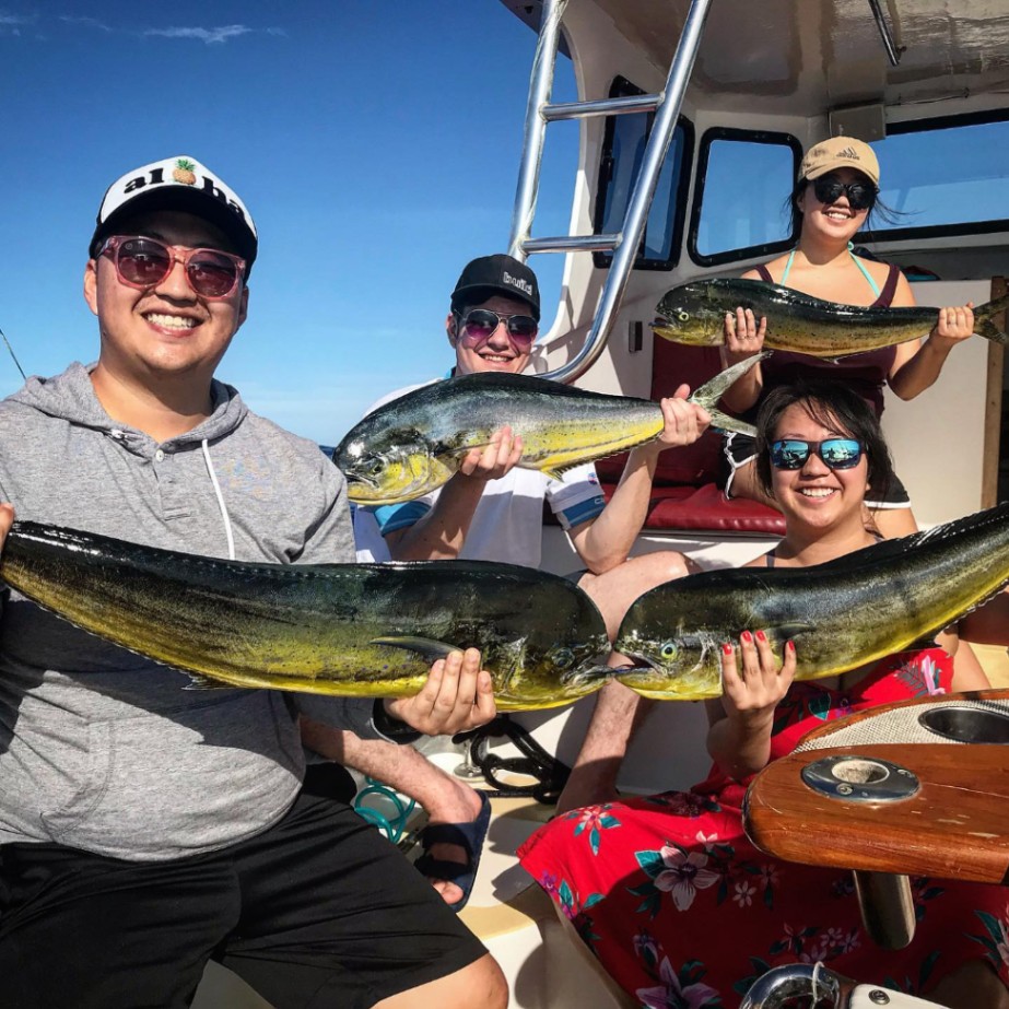Four muskellunge and wahoo fish caught in Haleiwa