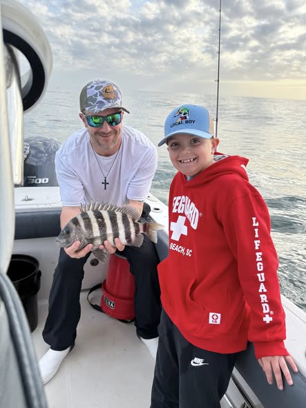 Sheepshead fish caught while fishing in Murrells Inlet SC