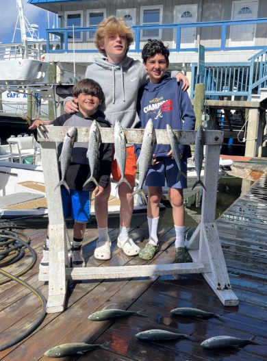 Kids Spanish mackerel fishing charter boat in Panama City FL Gulf Coast waters