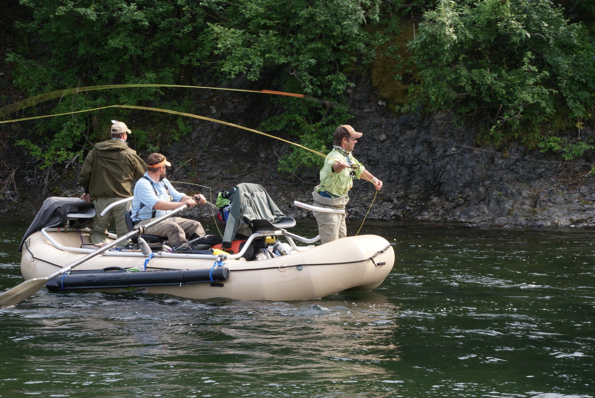 Two people fishing in Alaska