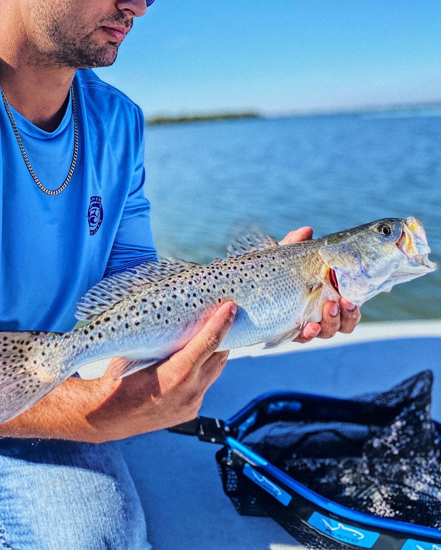 Spotted Weakfish caught while fishing in Oak Hill