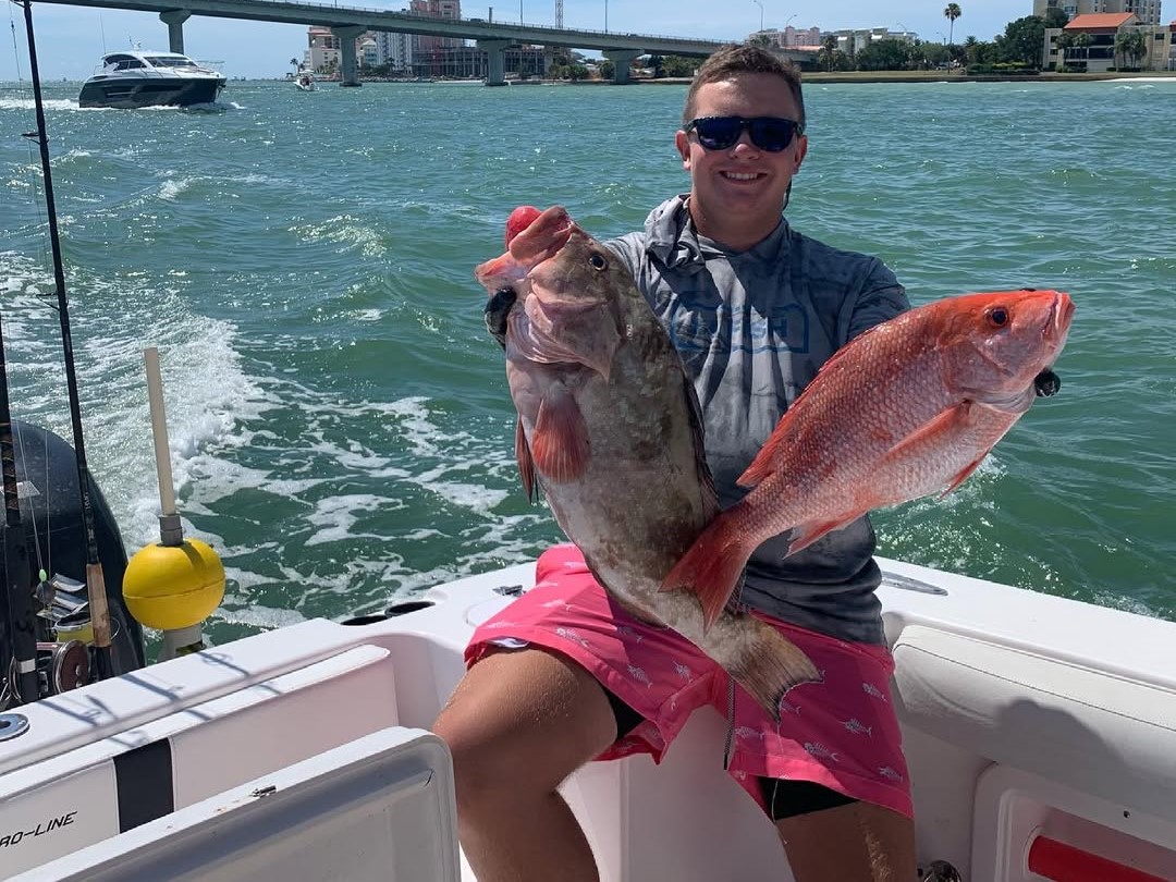 6 hour inshore grouper fishing charter boat in Spring Hill FL waters with fishing gear