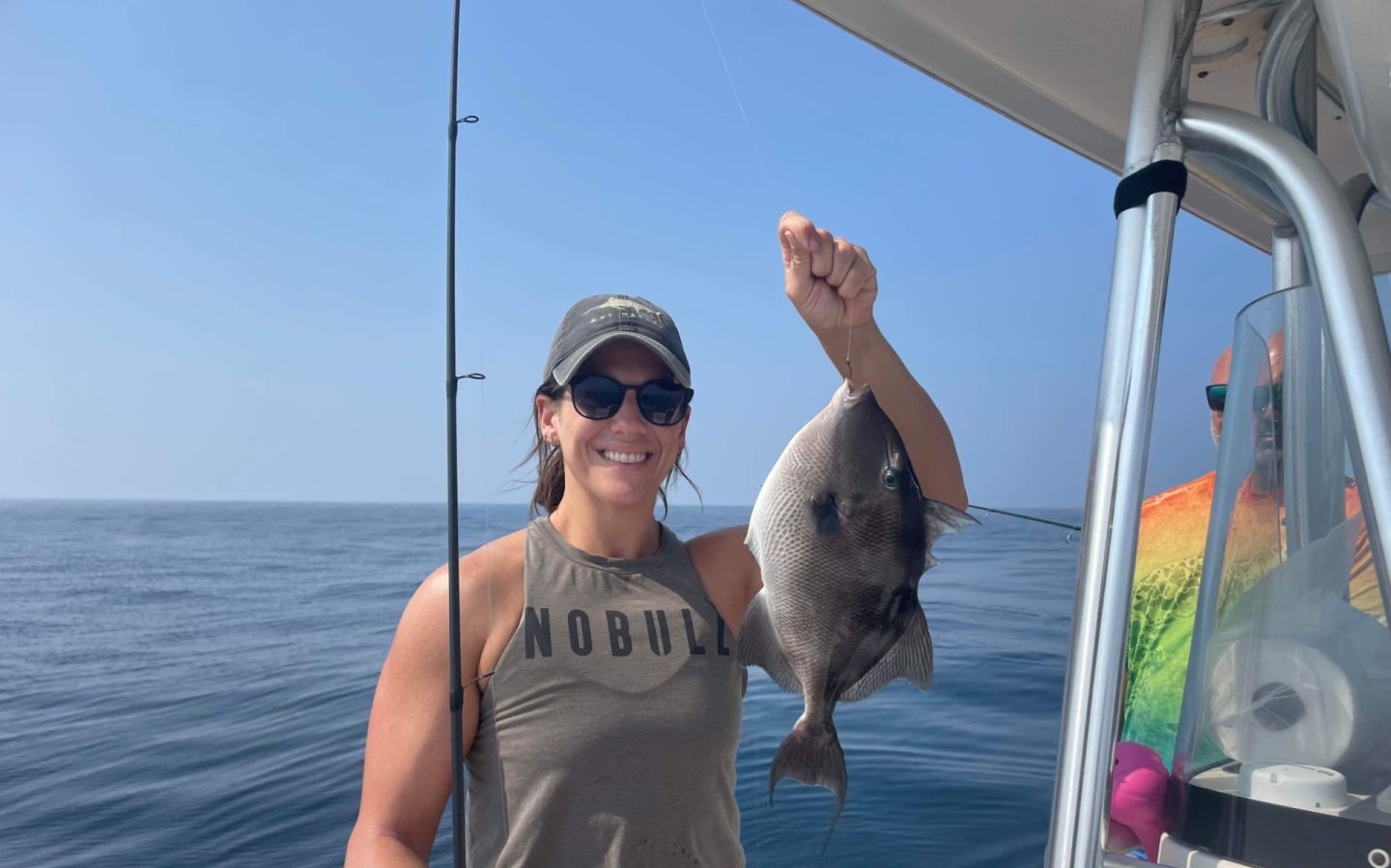 A Grey Triggerfish caught while fishing in Gulf Breeze