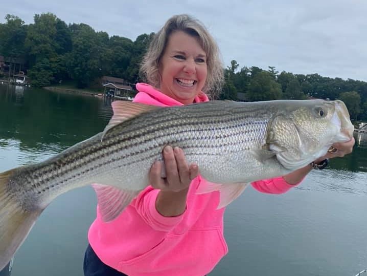 Striped bass caught in Moneta