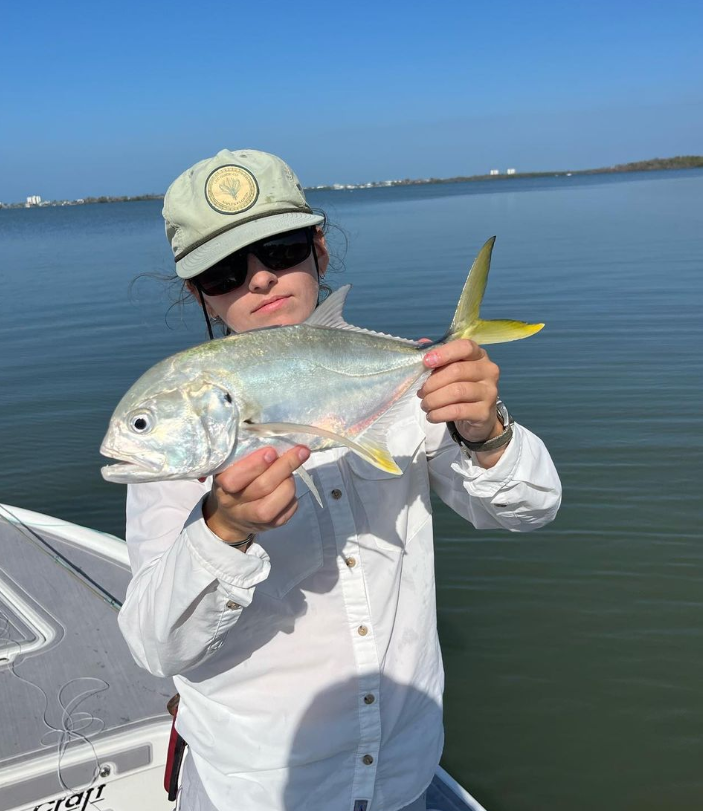 A lone Crevalle Jack fish caught by a fisherman in Naples