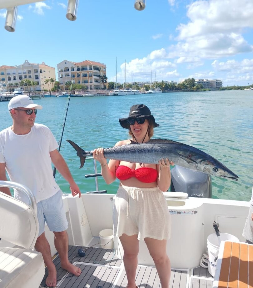 Wahoo fish caught during fishing trip in Punta Cana
