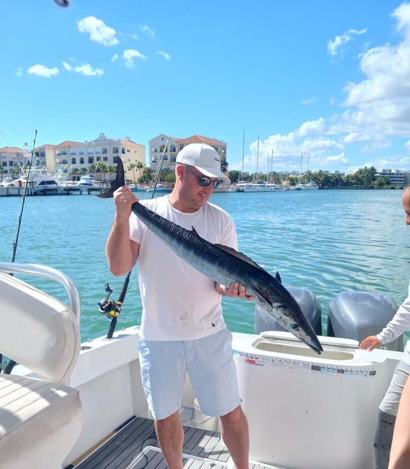 Wahoo fish caught during fishing trip in Punta Cana