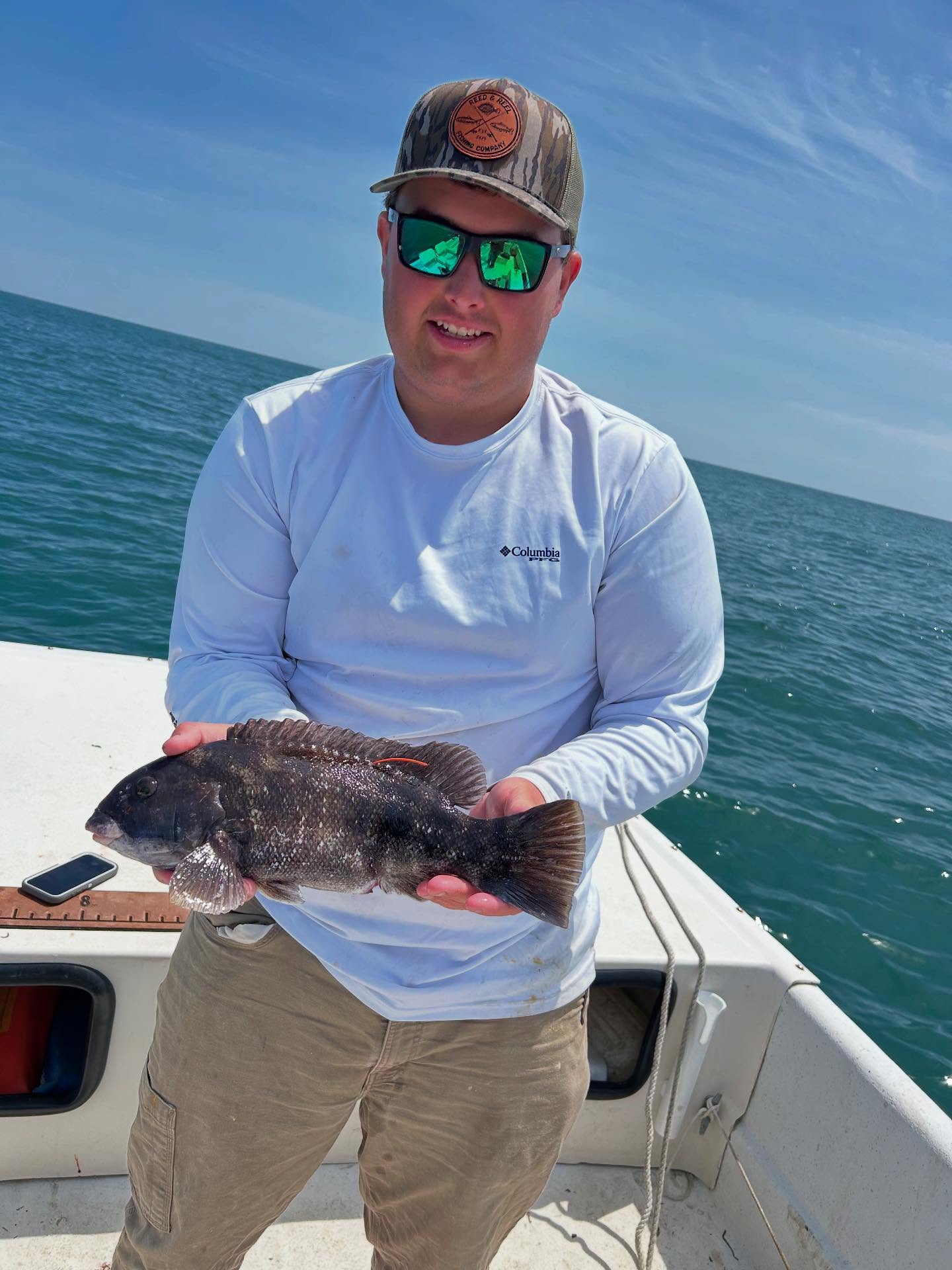 Tautog fish caught at Chincoteague Island while fishing