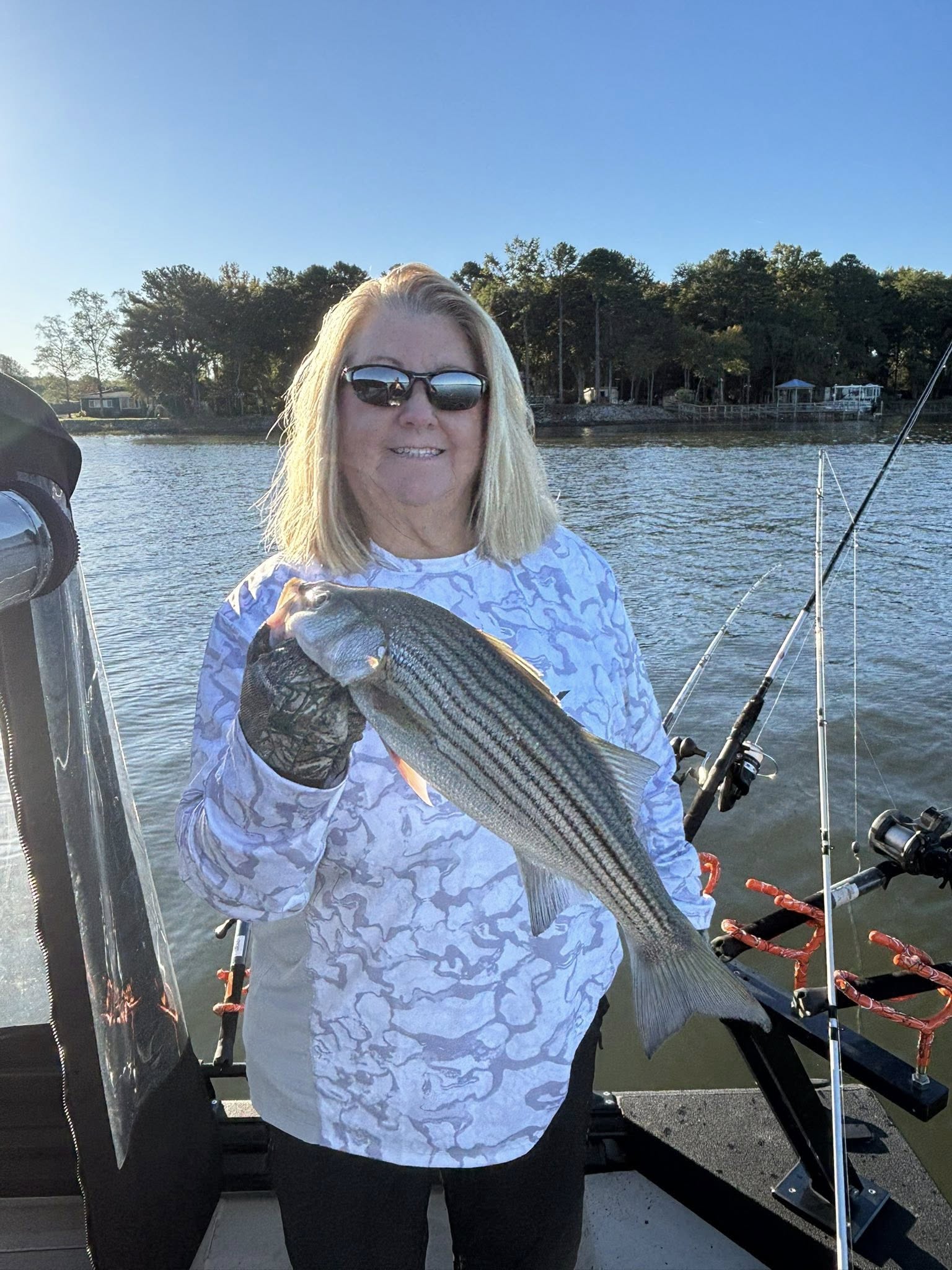 Striped bass caught while fishing in Clover