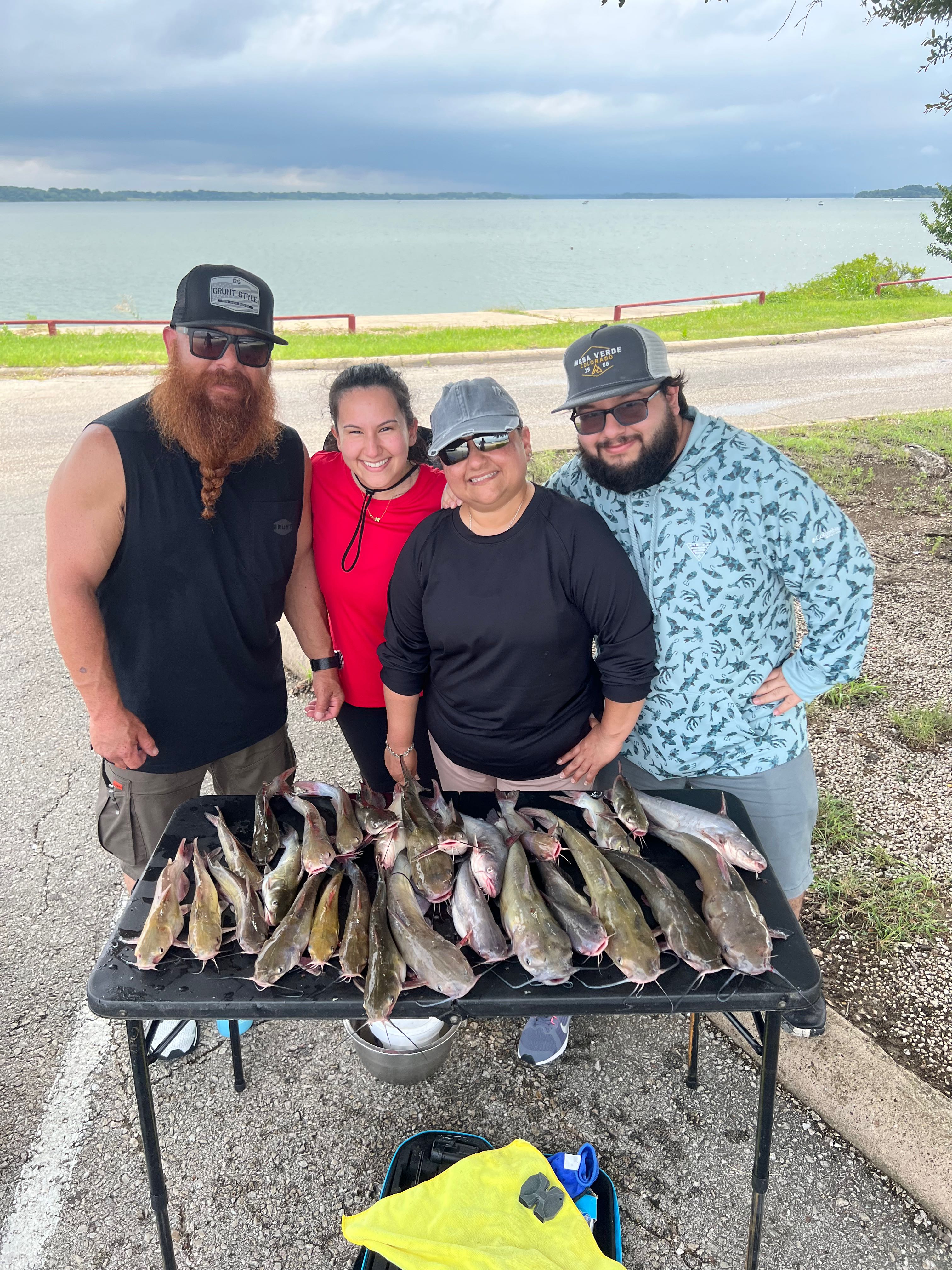 Fresh caught fish displayed on cleaning table after successful fishing trip in Wylie TX