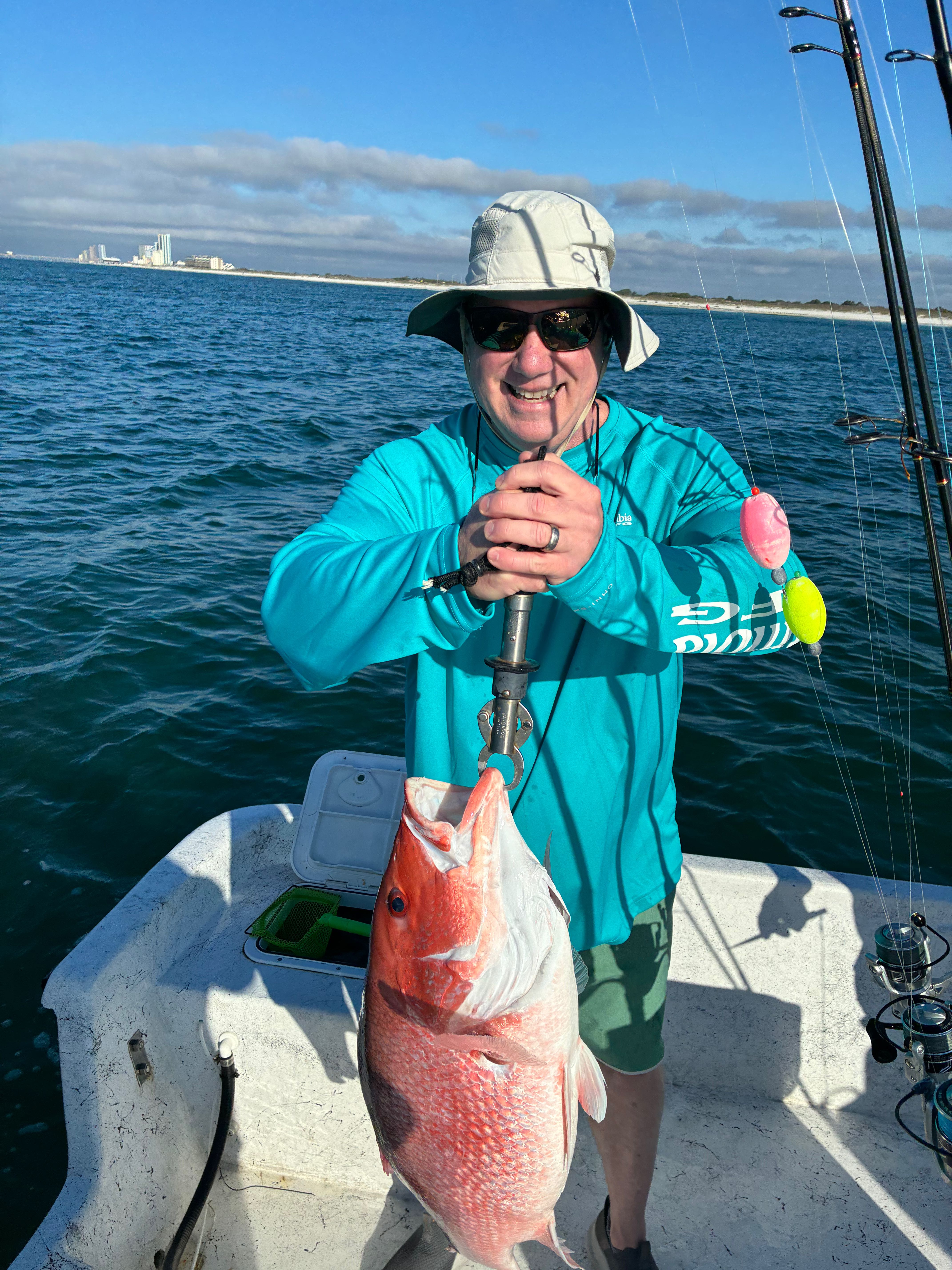 Red snapper caught fishing in Orange Beach AL on boat deck
