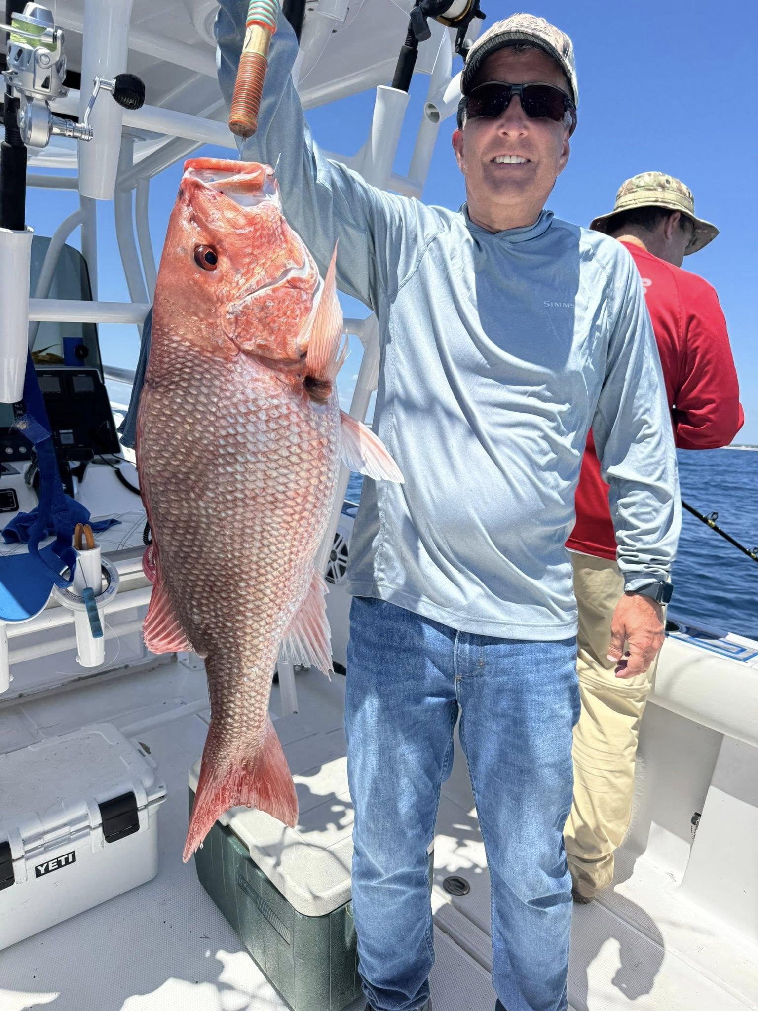 Red snapper catch displayed on fishing boat in Destin FL