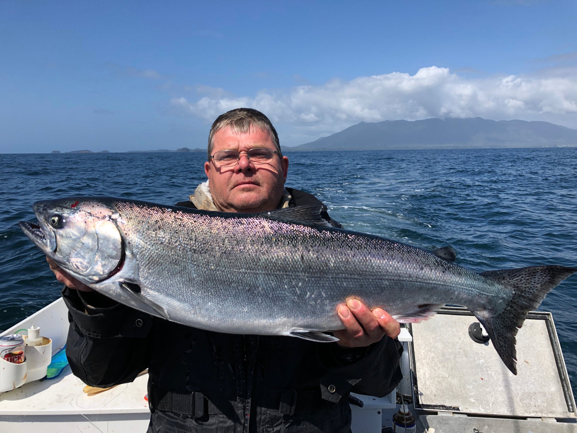 One Chinook salmon caught while fishing in Ucluelet