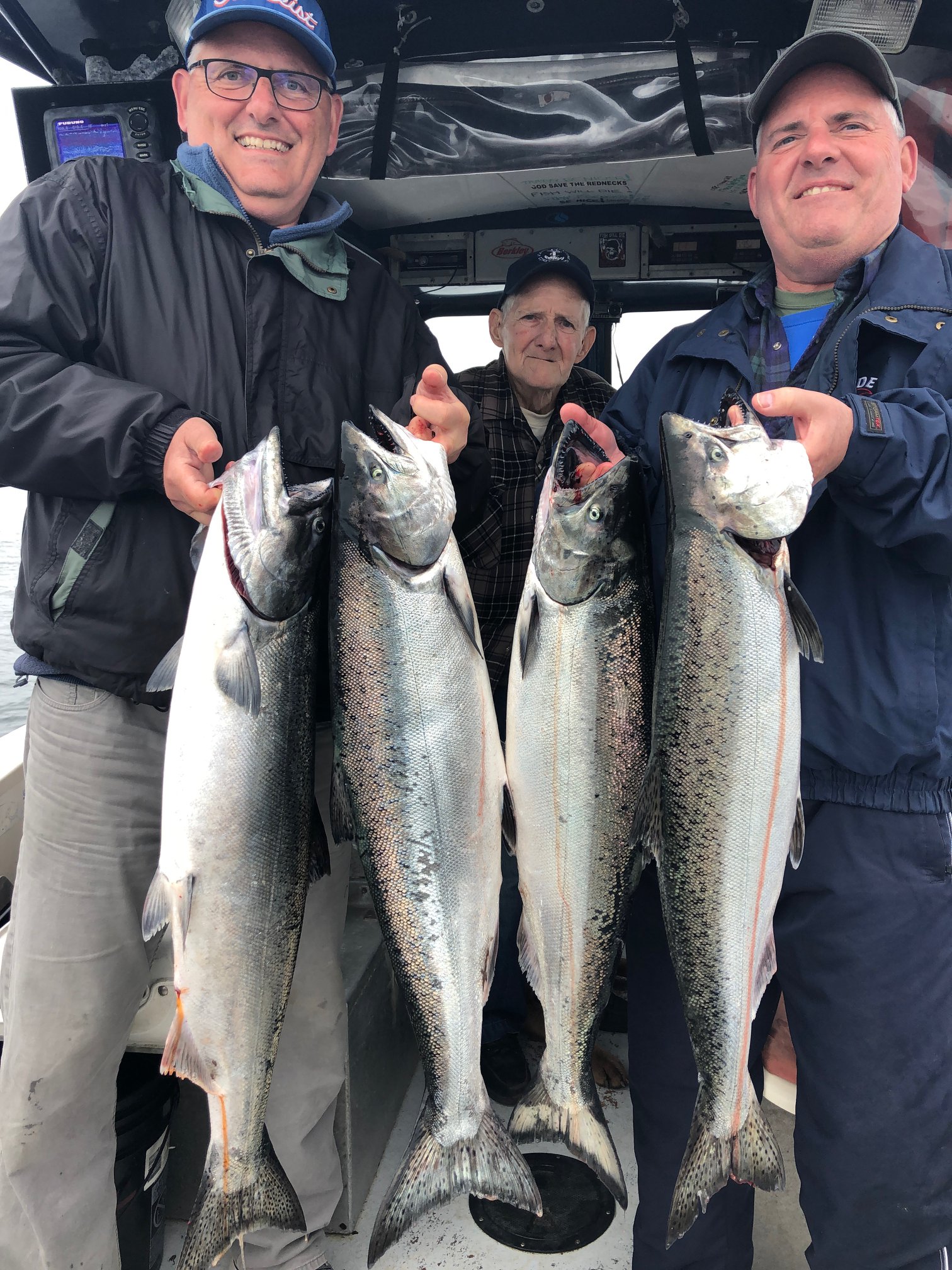 4 Chinook Salmon, Ucluelet, fishing