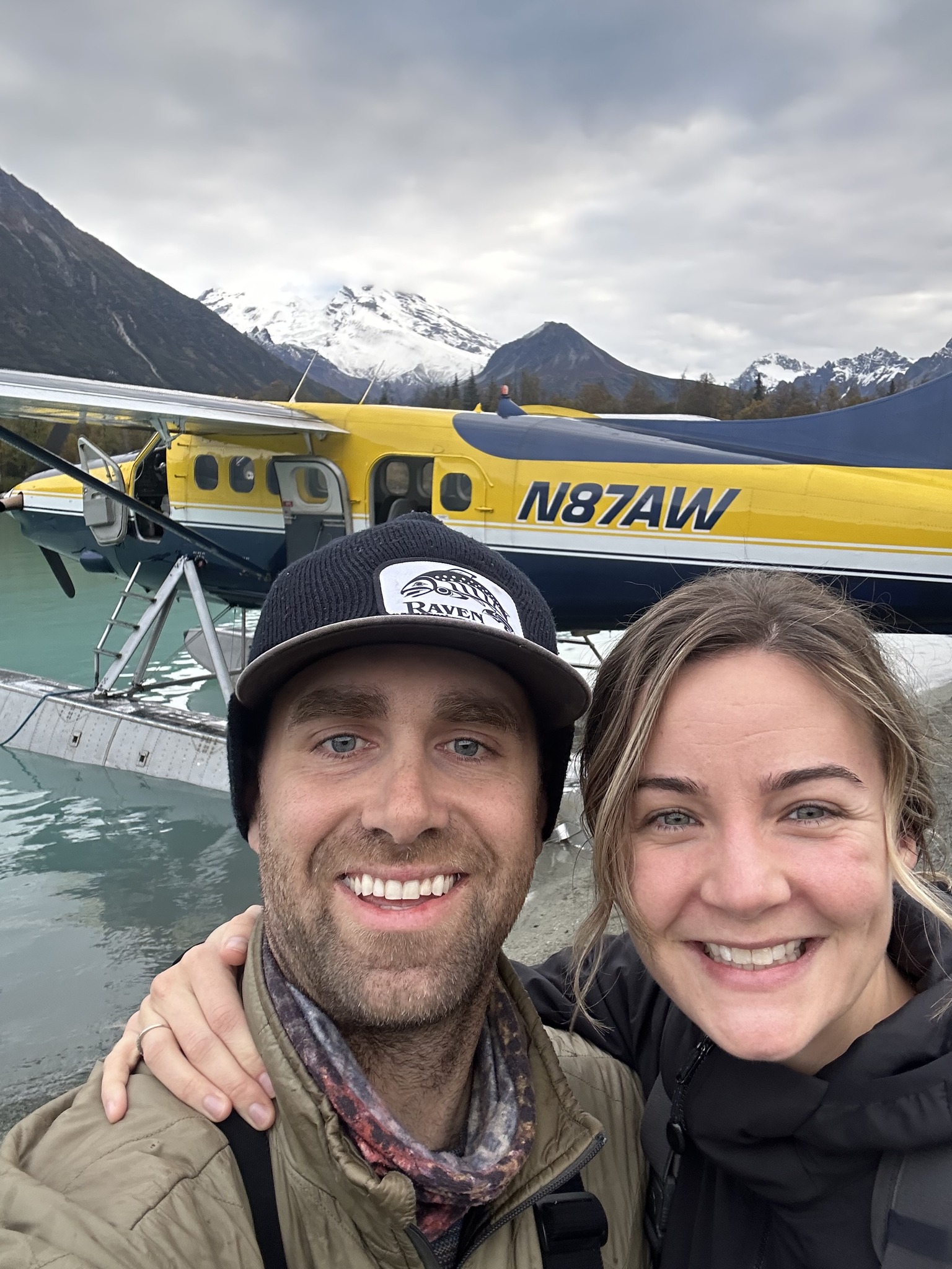 Two people fishing in Alaska