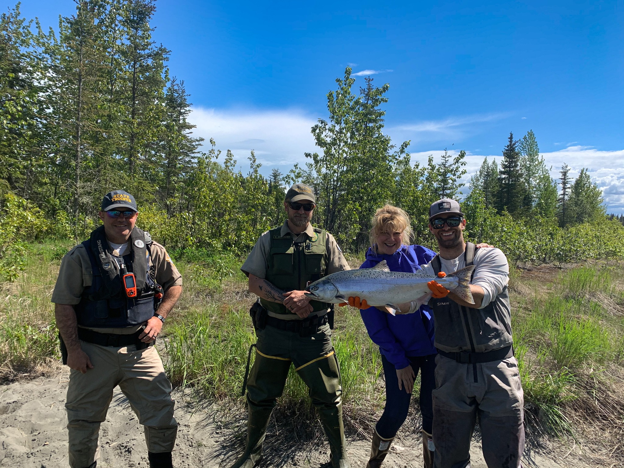 Coho salmon caught in Soldotna, Alaska during fishing