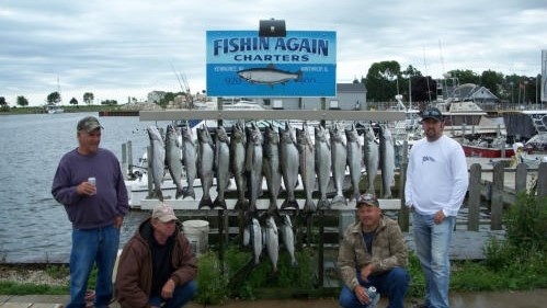 Four anglers fishing in Kewaunee