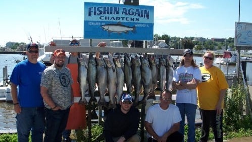Six people enjoying fishing in Wisconsin