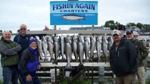 4 big fish caught while fishing in Kewaunee