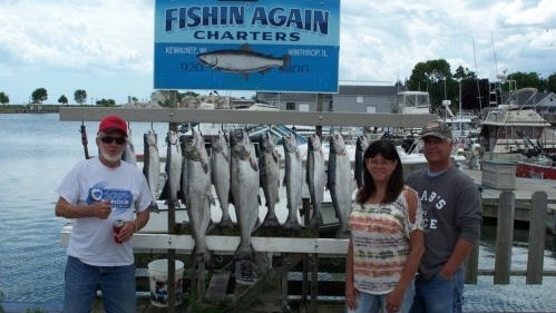 Three people fishing in Wisconsin