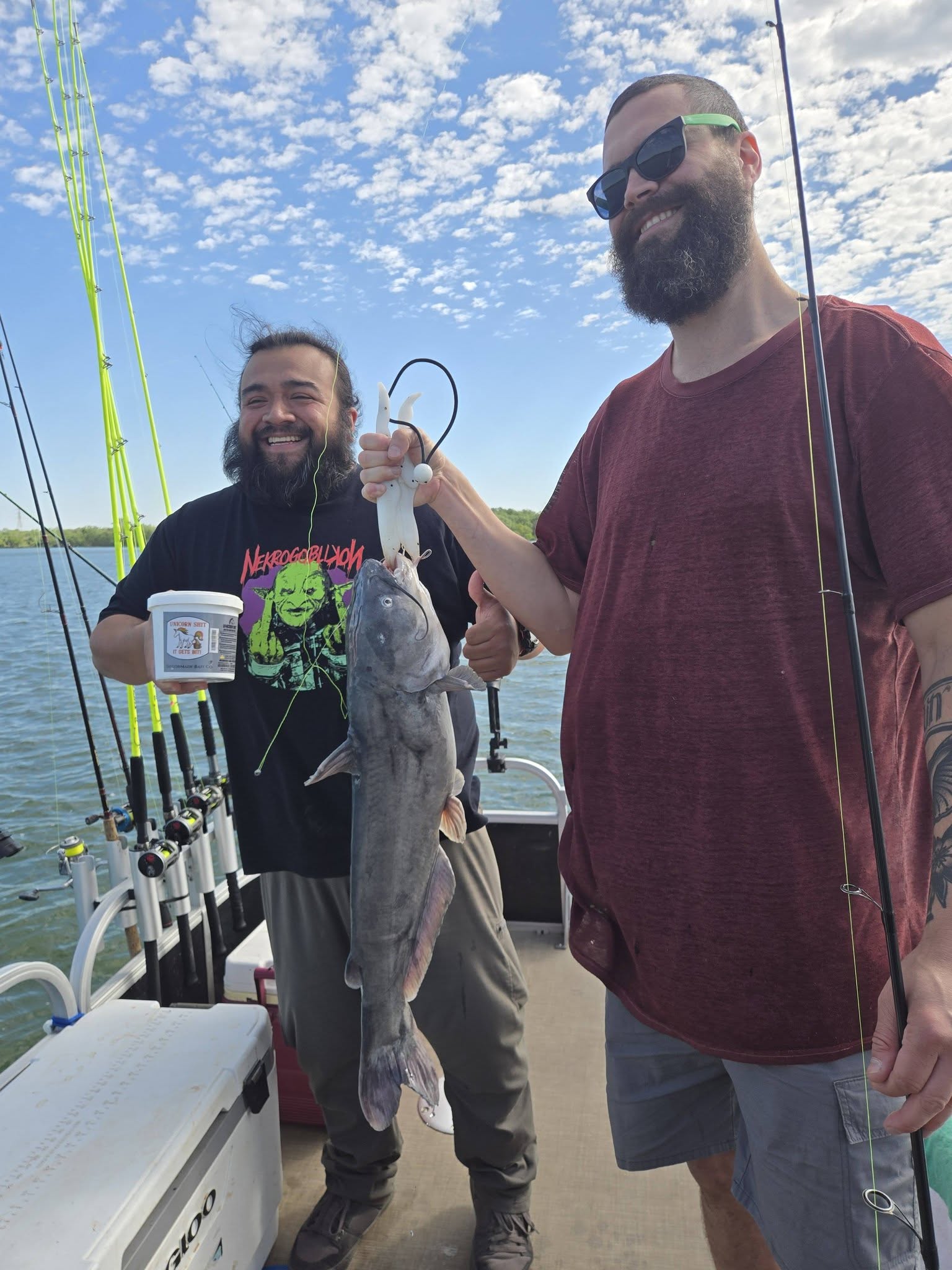 White catfish caught while fishing in San Antonio TX on boat with fishing rods