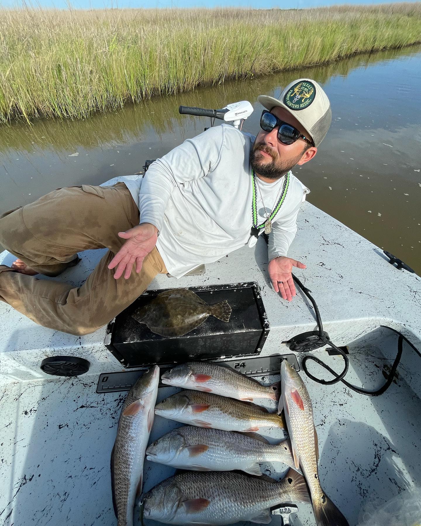 Seven redfish and southern flounder, fishing in TX