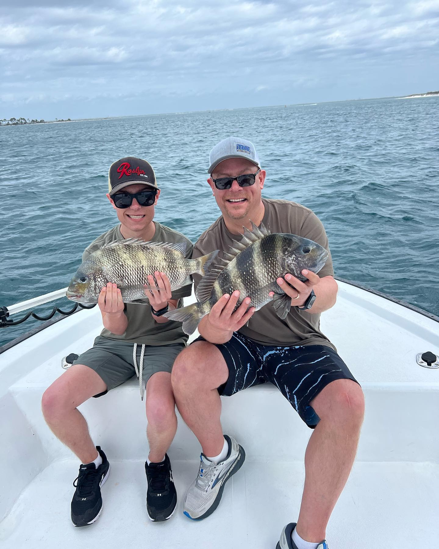 Two sheepshead fish caught during fishing trip in Panama City Beach
