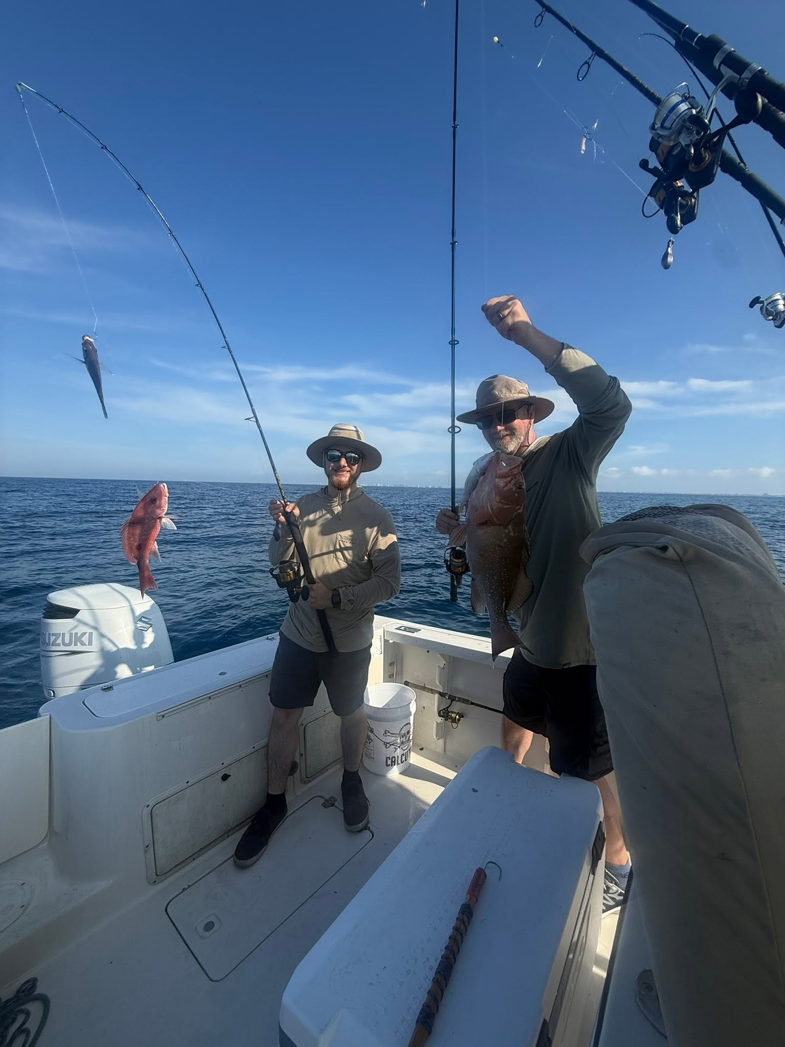 Red grouper caught while fishing on boat in Shalimar FL