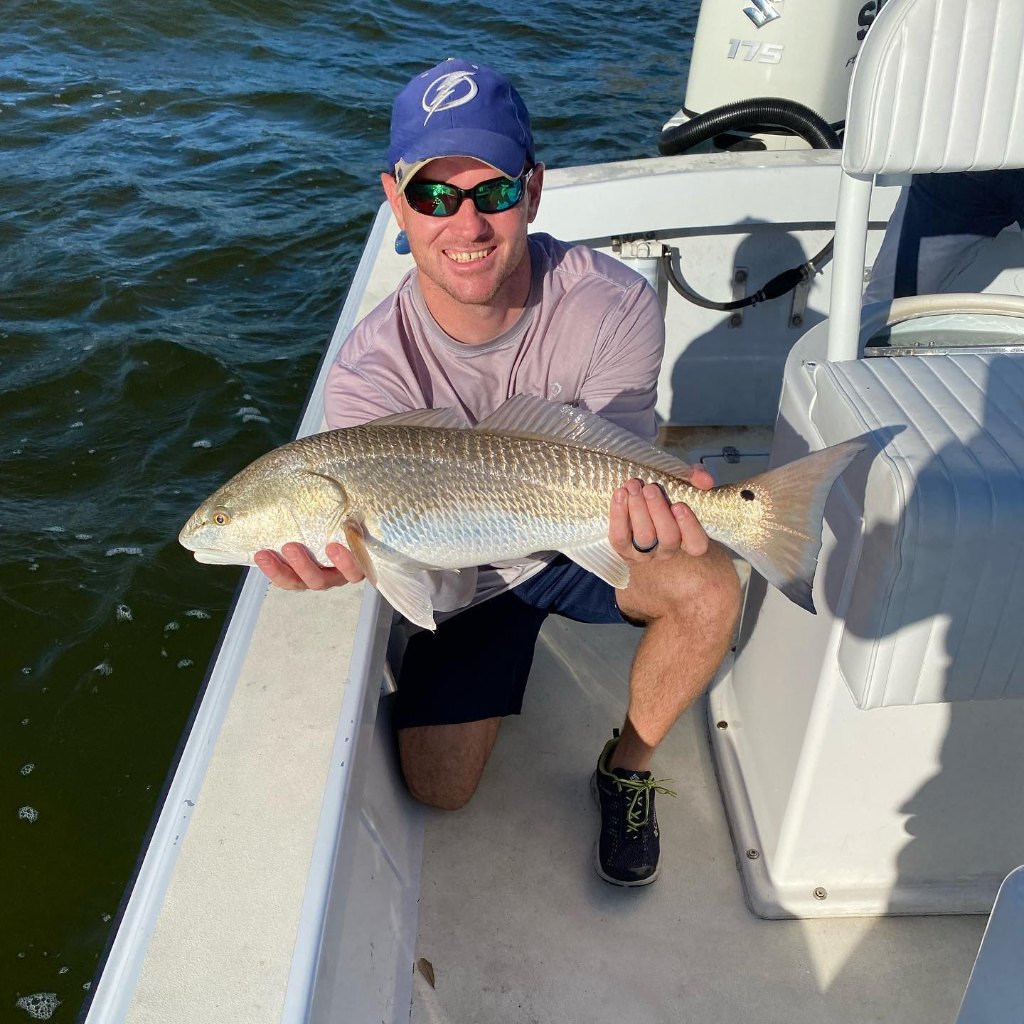 Redfish measuring 25 inches caught while fishing in FL