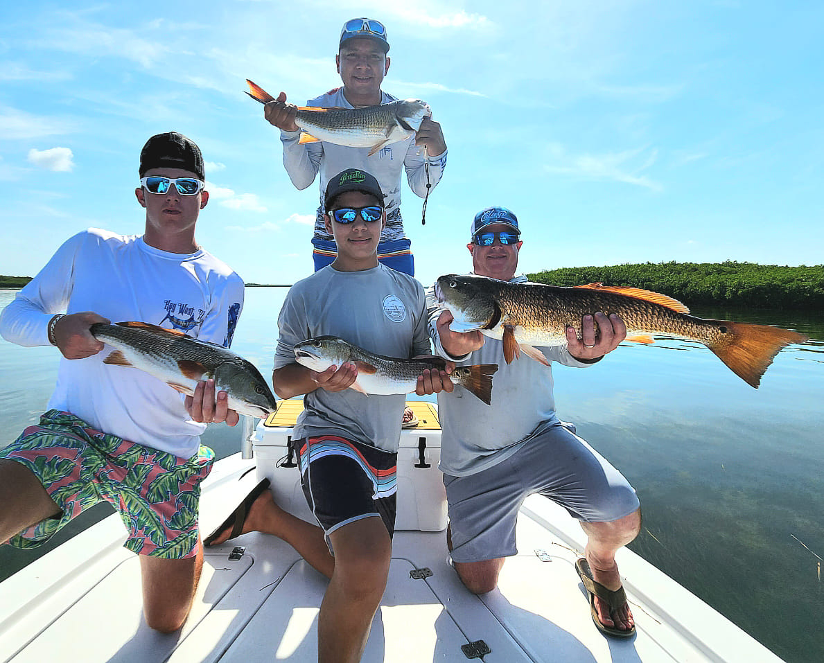 Four redfish caught in Crystal River