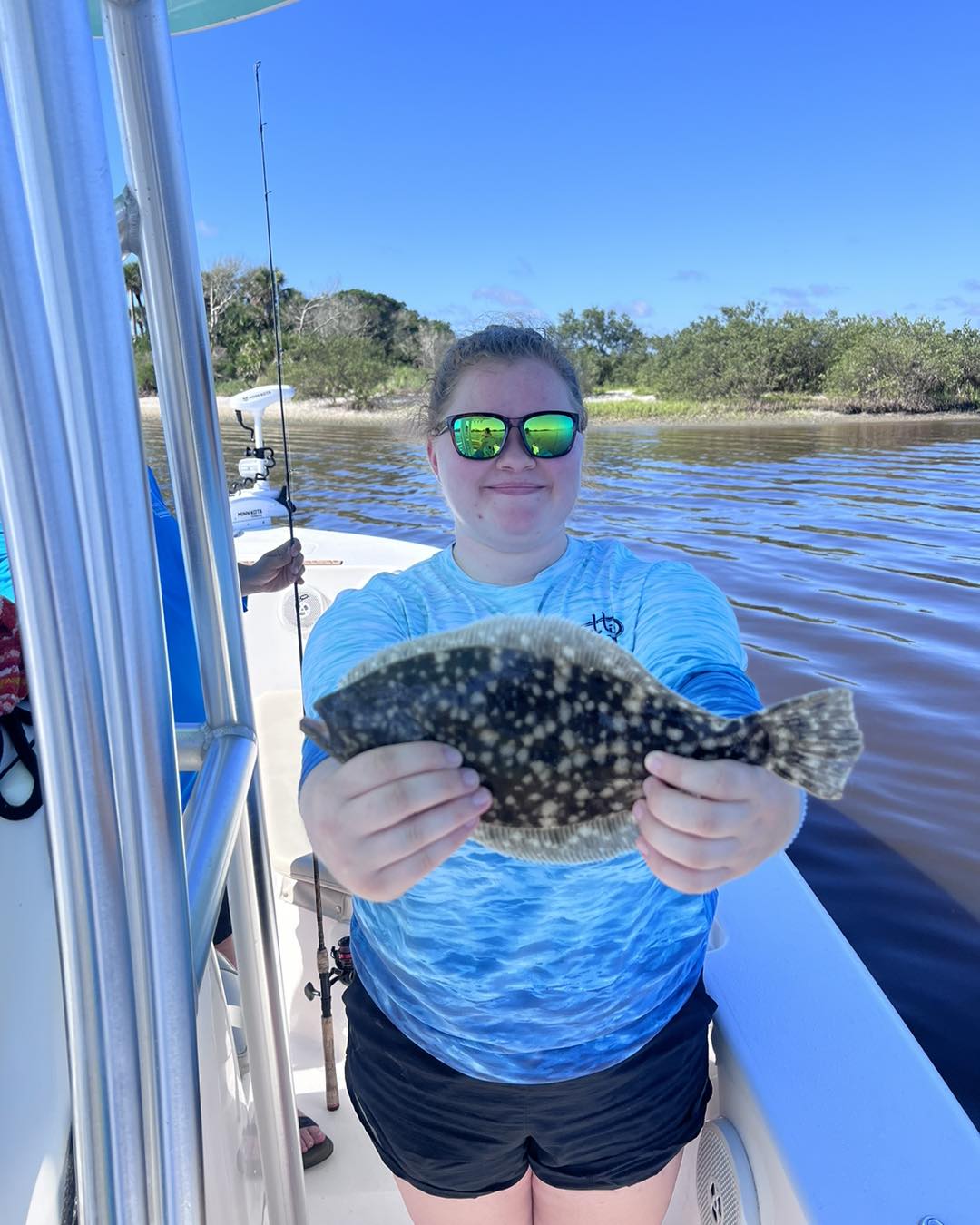 Photograph of a single summer flounder fish caught while fishing in Florida