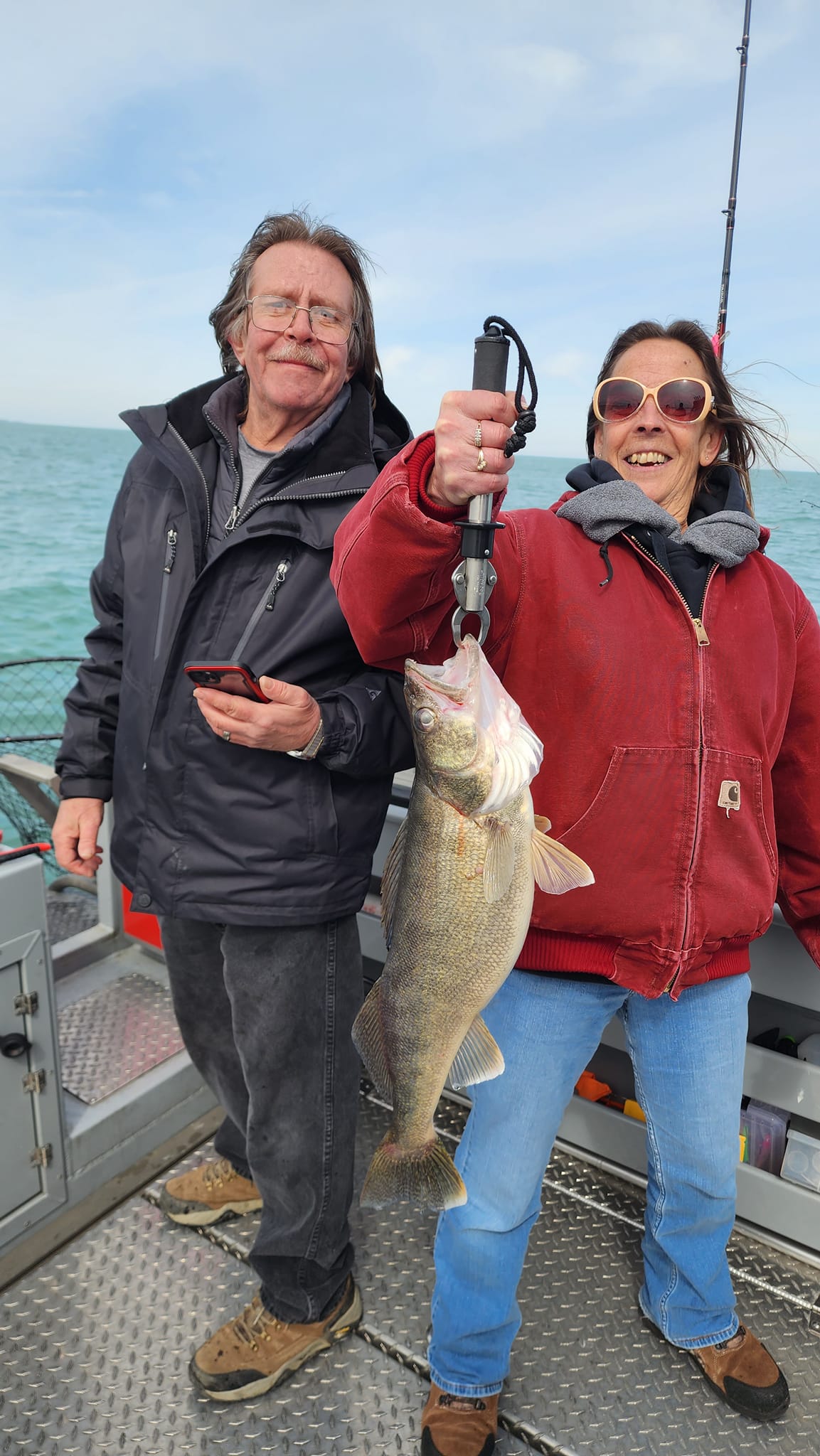 Two people fishing in Lorain