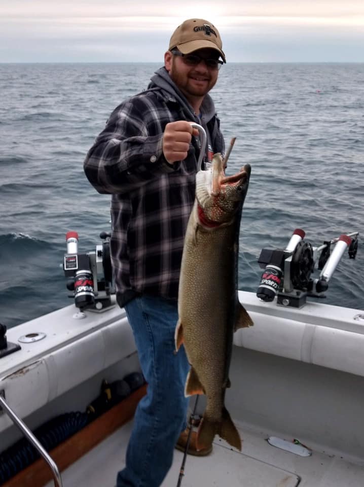 A Waukegan fisherman with a 28-inch catch