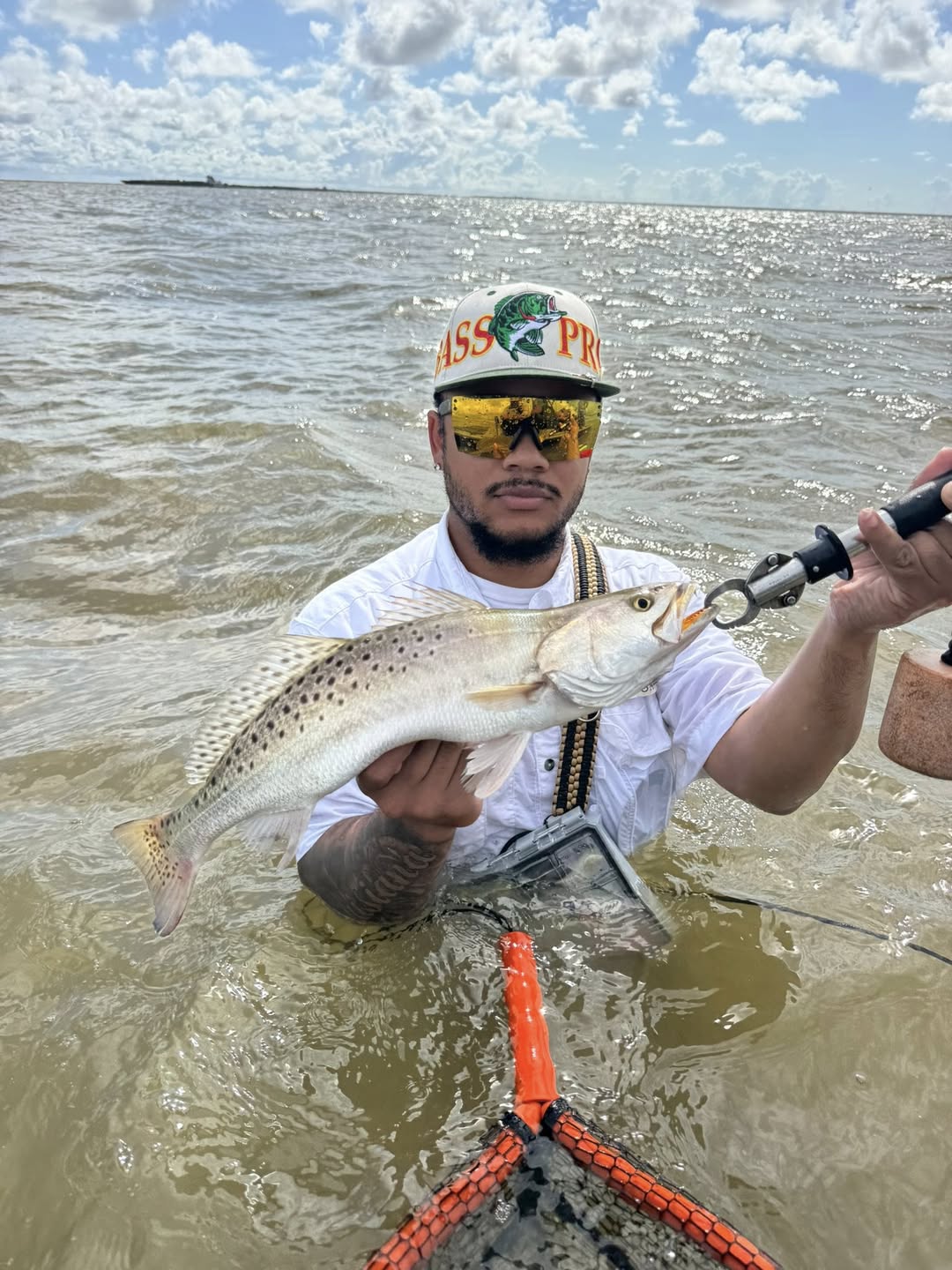 Speckled trout catch during fishing trip in Matagorda TX shallow waters