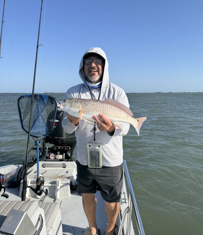 Redfish caught while fishing in Aransas Pass TX from boat on water