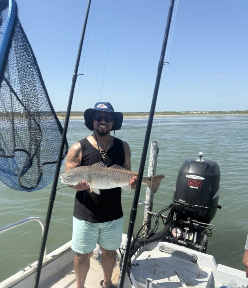 Redfish catch displayed on fishing boat in Aransas Pass TX waters