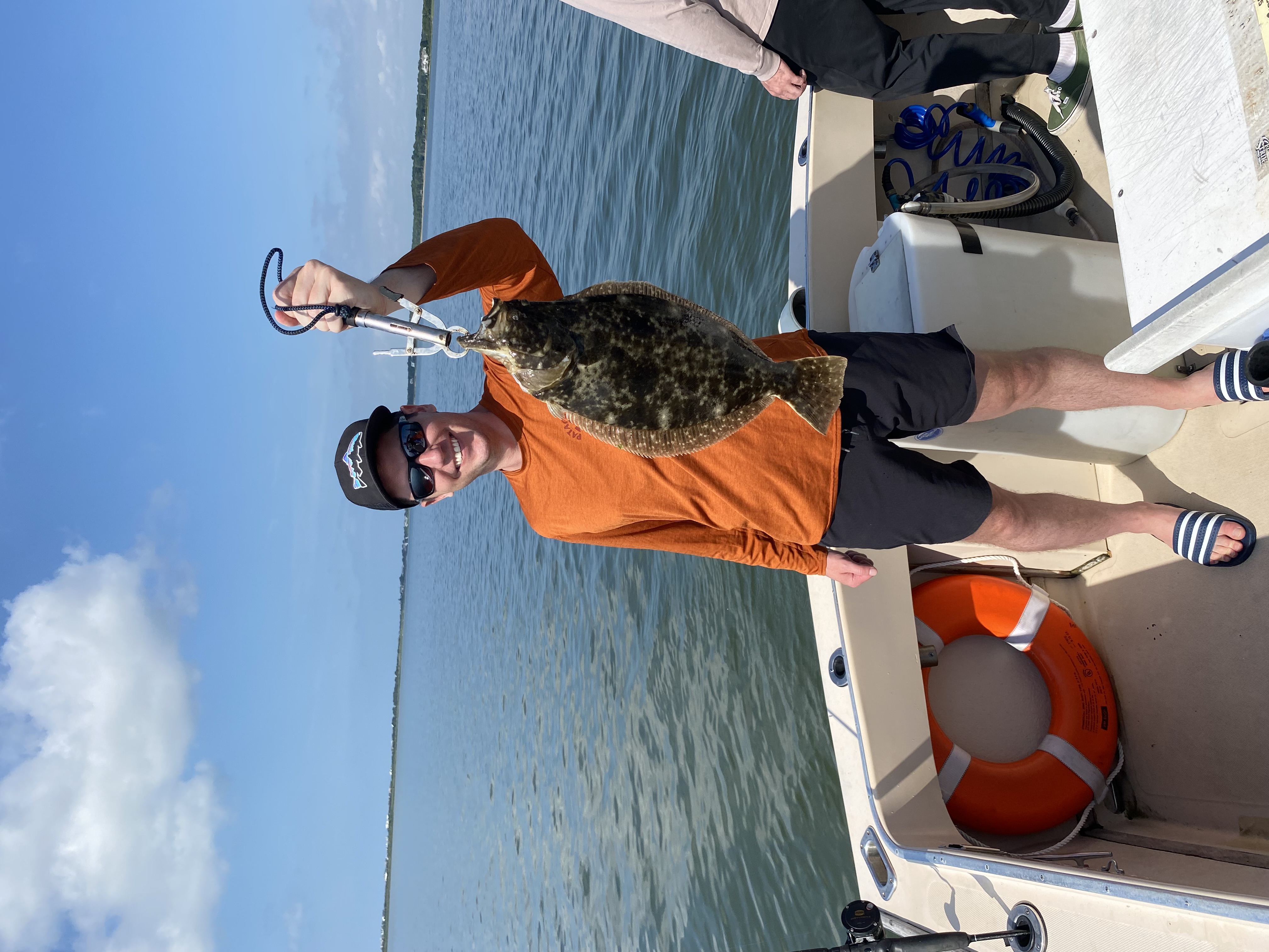 A Southern Flounder fish caught while fishing in NY