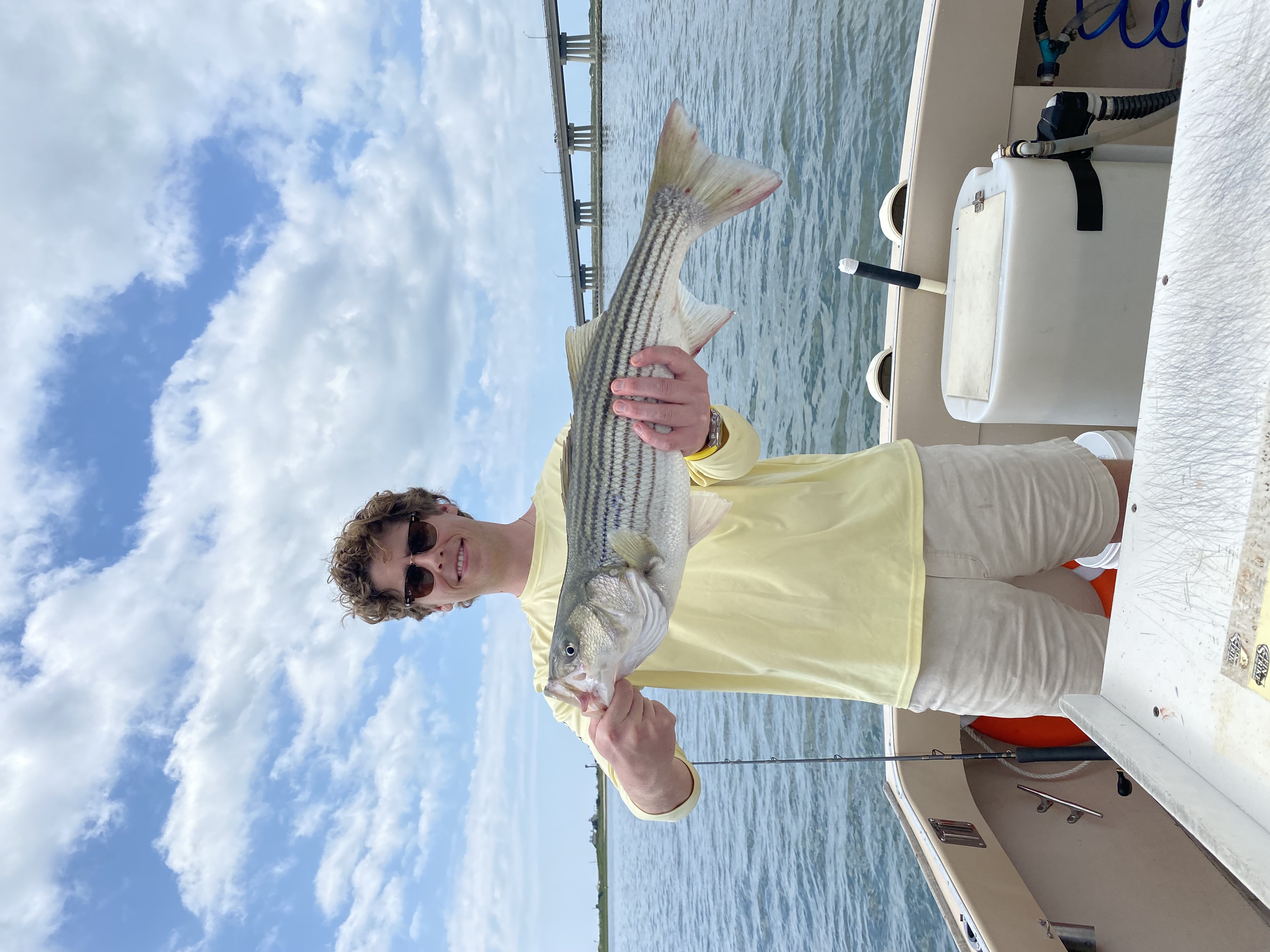 Striped bass caught in Hampton Bays