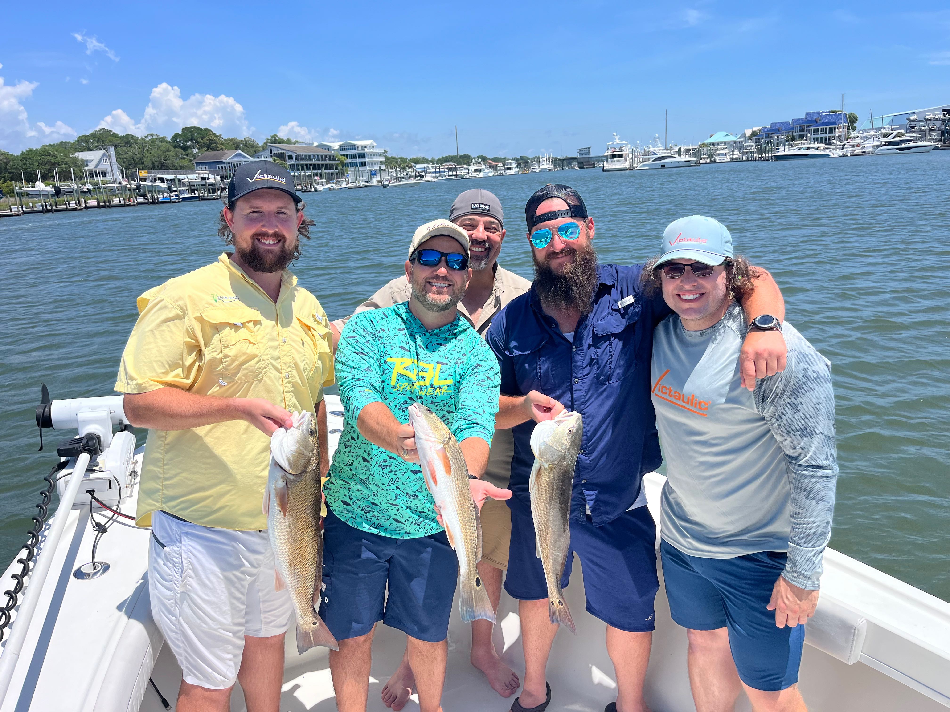 Three redfish caught while fishing in Florida