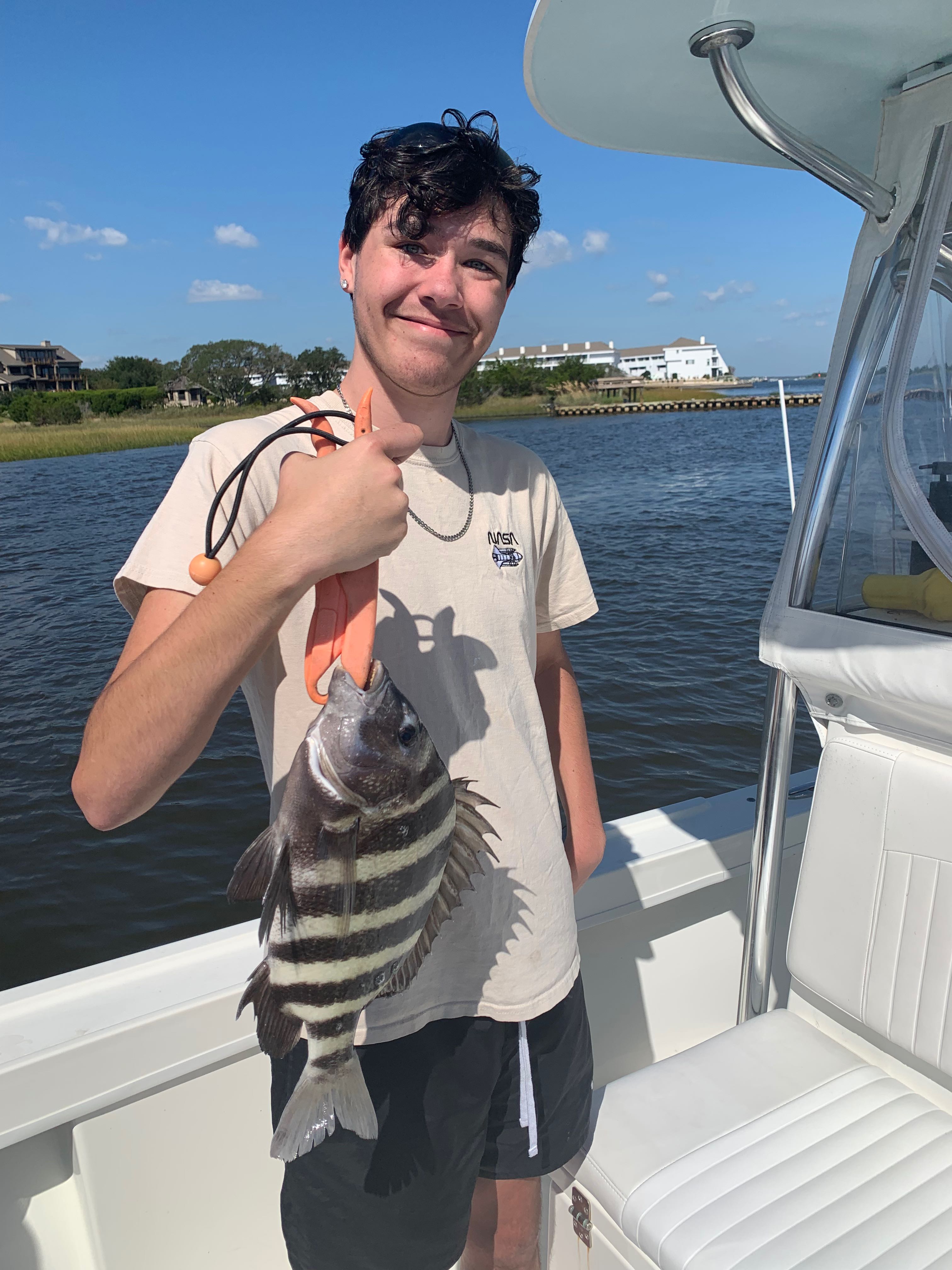 Sheepshead fish caught on fishing trip at Sanibel Island