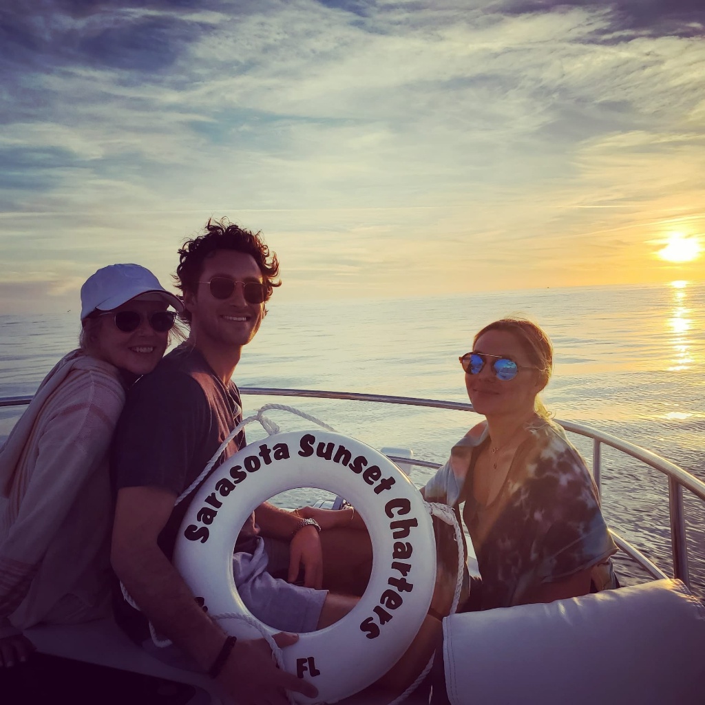 Three anglers enjoying a fishing trip in FL