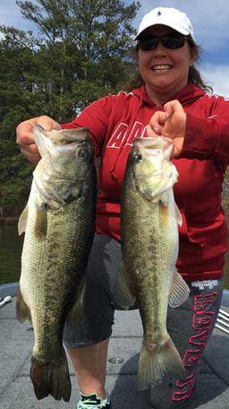 Two largemouth bass, a great catch at Guntersville