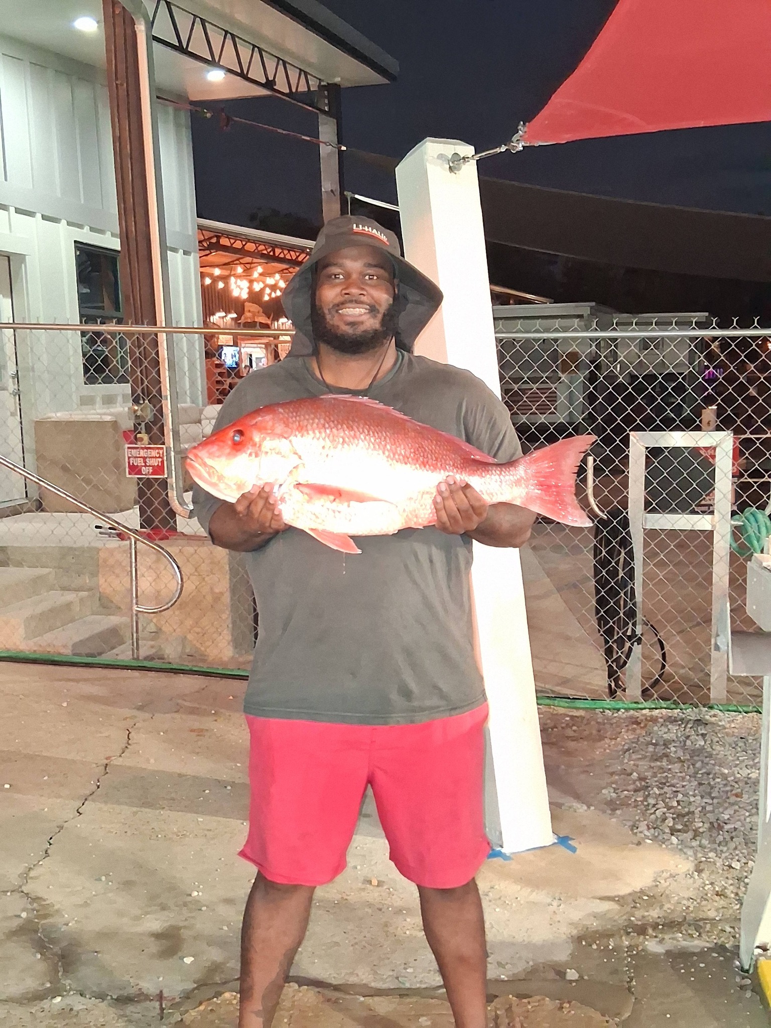Red snapper catch displayed at fishing dock in Panama City Beach FL