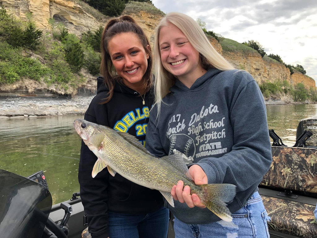 Two people fishing at Yankton