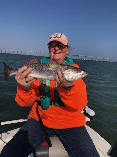Private inshore fishing charter boat on South Padre Island bay waters targeting redfish and trout