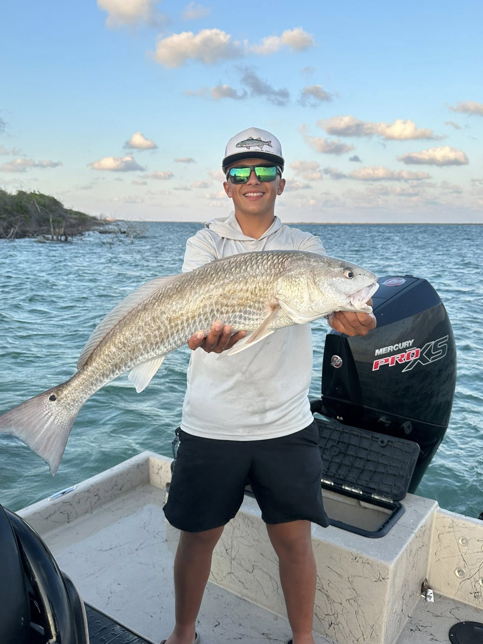Redfish catch displayed on fishing boat in Rockport TX waters