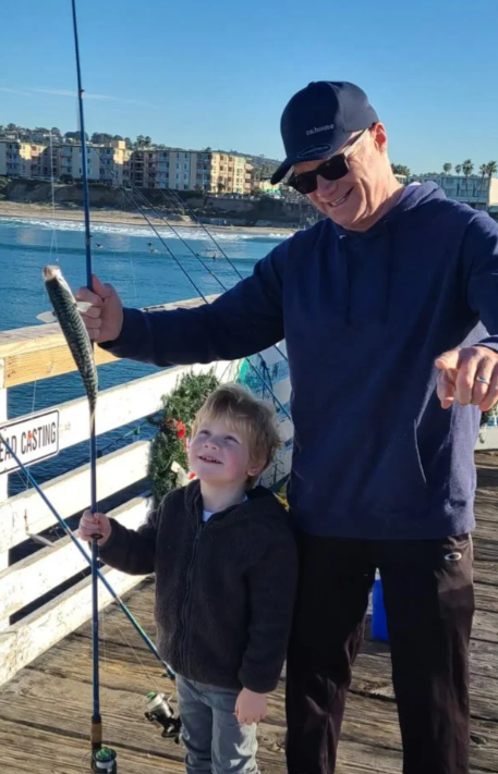 Two people fishing in CA