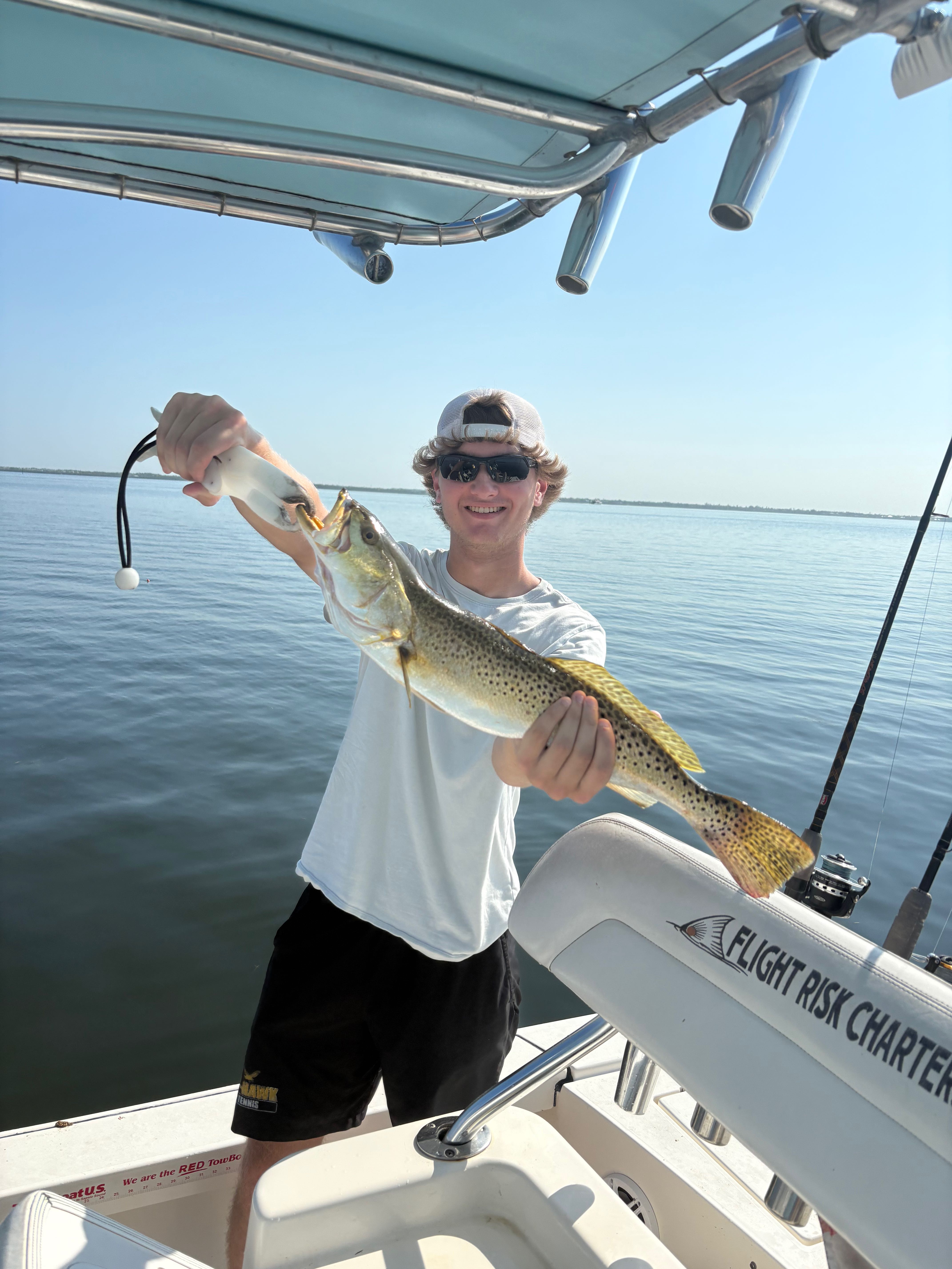 Speckled trout catch displayed on fishing charter boat in Holmes Beach FL
